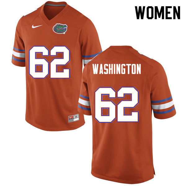 Women #62 James Washington Florida Gators College Football Jerseys Sale-Orange - Click Image to Close